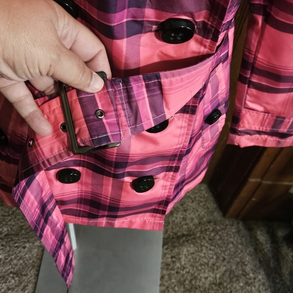 Pink Envelope Plaid Double Breasted Jacket Pink Size M - Picture 10 of 16
